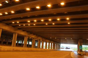Tunnel lighting on the Herb Gray Parkway changes to mimic the light outside, June 25, 2015. (Photo by Jason Viau)