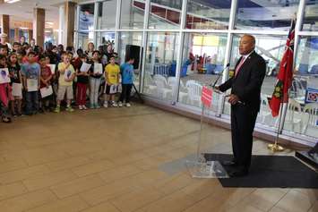 Minister of Tourism Culture and Sport Michael Coteau announces support for Windsor's sports tourism industry, June 15, 2015. (Photo by Jason Viau)