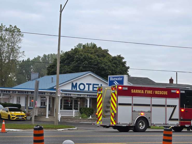 Fire at Bluewater Motel on London Line - Oct. 1/24 (Blackburn Media Photo by Josh Boyce)