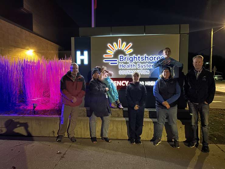 Southampton Hospital "Lights it Up" Photo from Brightshores Health System. 