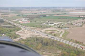 Aerial shots of 40/401 construction.  June 02, 2017. (Photo courtesy of Municipality of Chatham-Kent)