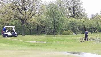 Strong winds tore through the St. Clair Parkway Golf Course in Mooretown on May 21, 2017. (Photo courtesy of Joseph John Najdzion) 