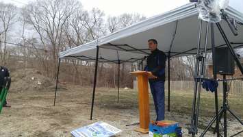 Habitat Sarnia-Lambton president and chair Rob Vandenende at the site of the affordable seniors' housing project. April 11, 2018. (Photo by Colin Gowdy, Blackburn News)