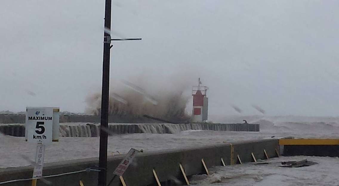 High waves in Leamington cause flooding June 27, 2015. (Photo courtesy of Franny Gaudreau)