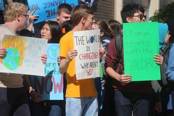 Students at Vincent Massey Secondary School participate in the global climate strike, September 27, 2019. (Photo by Maureen Revait)