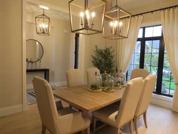 The dinning room inside the Dream Lottery home at 2397 Meadowlands Way. (Photo by Miranda Chant, Blackburn News)