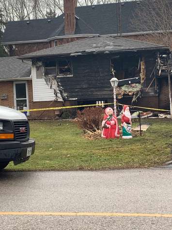 The scene after a fire on Wallace Street in Thamesville. November 28, 2019. (Photo courtesy of Bert Jacques)