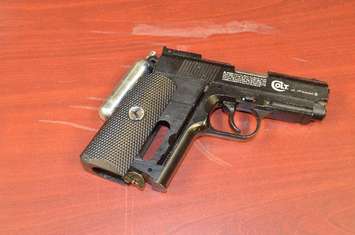 Chatham-Kent police seized this firearm after executing a search warrant at a residence in Chatham. (Photo courtesy of the Chatham-Kent Police Service)