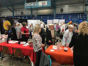 People visit the booths at Sarnia's Age Friendly Expo. June 13, 2019 Photo by Melanie Irwin.  