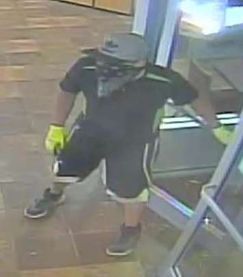 A suspect wanted in connection with  break-ins in Komoka and Delaware, August 4, 2018. Photo courtesy of Middlesex OPP.