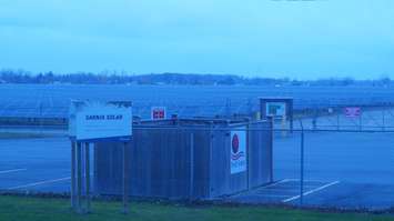 Enbridge's First Solar Farm in Sarnia. (BlackburnNews.com photo by Jake Jeffrey)
