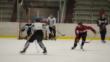 The Sarnia Sting practice at the Chatham Memorial Arena on March 18 2015 (Photo by Jake Kislinsky)