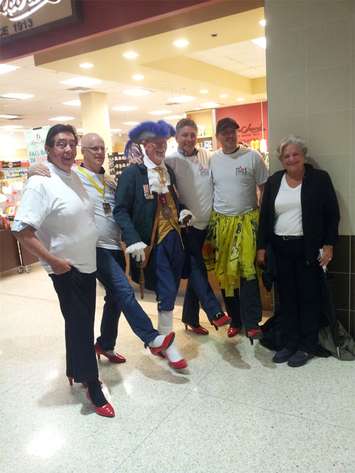 Local residents attend Chatham-Kent's Walk a Mile In Her Shoes event at the Downtown Chatham Centre, May 31, 2015. (Photo by the Blackburn Radio Summer Patrol)