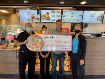 Mike Genge, CTC Foundation President, Jessica Pritchard, Guy Pritchard and Paula Grail, Tim Hortons. (Photo submitted by the CTC Foundation)
