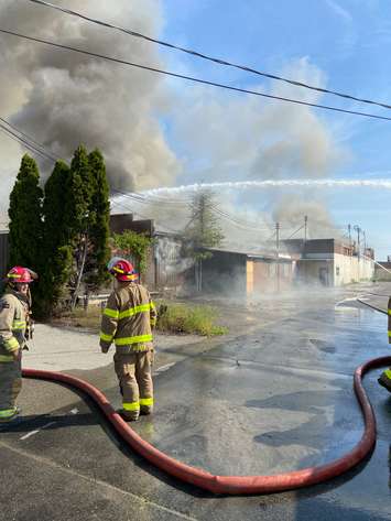 Chatham-Kent fire crews respond to a fire on Inshes Avenue in Chatham. May 19, 2021. (Photo courtesy of Chatham-Kent Fire and Emergency Services)