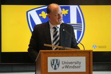 Windsor Mayor Drew Dilkens speaks at dedication ceremonies for the University of Windsor's School of Creative Arts on March 22, 2018. Photo by Mark Brown/Blackburn News.