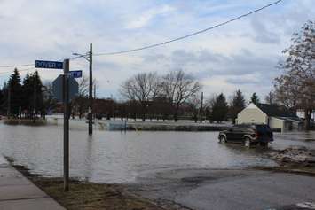 Flooding on Dover and Pitt in Chatham Sunday morning. February 25, 2018. (Photo by Natalia Vega).