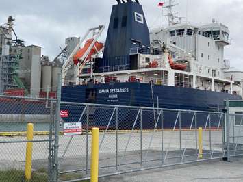 A docked ship at Sarnia Harbour. October 2, 2020. (BlackburnNews.com photo by Melanie Irwin)