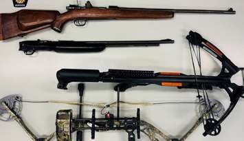 Weapons seized from a Cameron St. home in Sarnia (Photo courtesy of Sarnia Police Service)