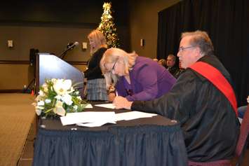 New members of council are sworn in for the 2018-2022 term at the John D Bradley Convention Centre in Chatham, December 3, 2018.  (Photo by Allanah Wills)