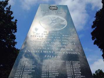 The Peacekeeper Memorial in Reaume Park in Windsor September 4, 2015. (Photo by Adelle Loiselle)