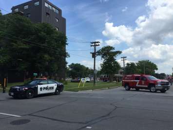 An apartment fire on Colborne Rd. in Sarnia August 7/15 (Blackburnnews.com Photo By Briana Carnegie)