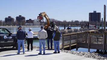Sarnia residents watch construction of new Sarnia Bay boat ramp
April 26, 2018. (Photo by Colin Gowdy, BlackburnNews)