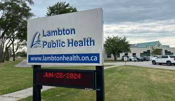 Lambton Public Health sign (Photo by: Lindsay Newman/ Blackburn Media)
