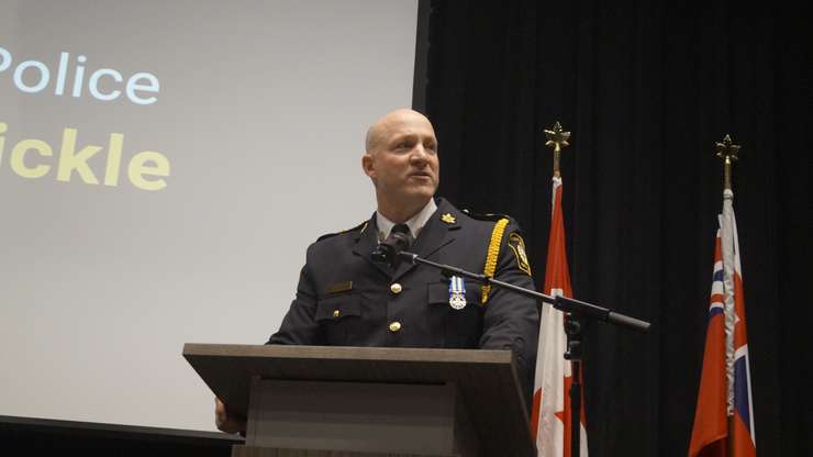 Deputy Chief of Police Michael Van Sickle at his swearing in ceremony (Photo by: Lindsay Newman)