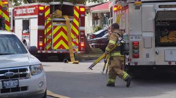 Sarnia firefighters respond to house fire in the area of Russell St. and Cameron St. August 9, 2016 BlackburnNews.com photo by Josh Boyce