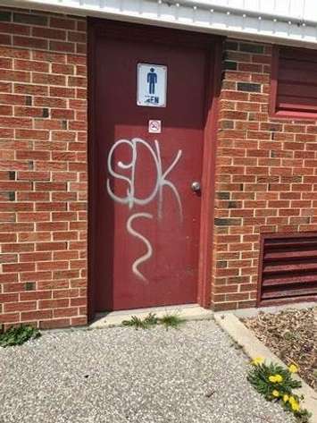 Vandalism At Tecumseh Pool Building (Photo Courtesy of Sarnia Police)