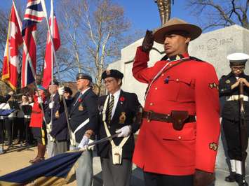 Sarnia Remembrance Day ceremony at the cenotaph on Wellington St. November 11, 2015 (BlackburnNews.com Photo by Briana Carnegie)