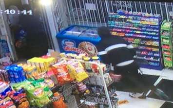 Police are looking for this suspect following an armed robbery at a Windsor convenience store, May 4, 2017. (Photo courtesy of the Windsor Police Service)