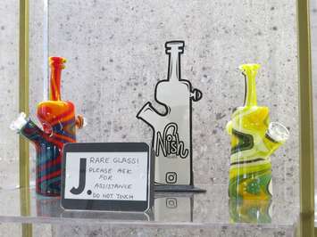 Nish Glass products at J. London. (Photo by Miranda Chant, Blackburn News)