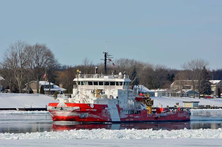 CCGS Judy LaMarsh travels along the St. Clair River. January, 2026. Photo courtesy of Bill Moran.