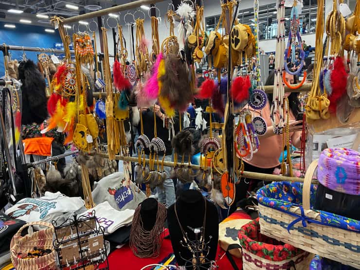 Indigenous artwork at Lambton College's 2026 Pow Wow - Apr. 2/26 (Blackburn Media Photo by Evan Frederiksen)