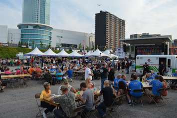 Music performers and music lovers gather at Windsor's Riverfront Festival Plaza for the 21st annual Bluesfest. (Photo by Blackburn Radio's Summer Patrol)