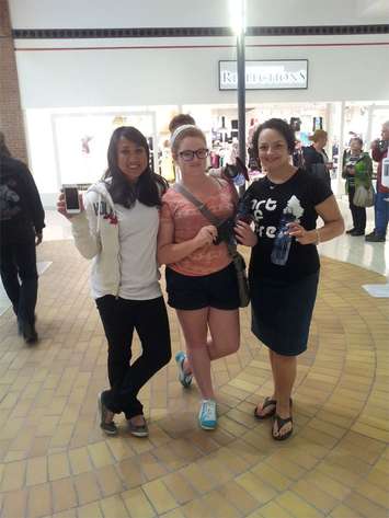 Local residents attend Chatham-Kent's Walk a Mile In Her Shoes event at the Downtown Chatham Centre, May 31, 2015. (Photo by the Blackburn Radio Summer Patrol)