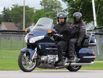 Gold Wing Road Riders Association members Drew and Jeanette Ferguson of Owen Sound in Poker Run in 2013.
(Photo submitted)