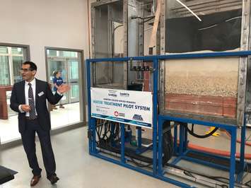 Lambton College Applied Research and Innovation Department Dean Mehdi Sheikhzadeh tours people around the Centre of Excellence in Energy and Bio-Industrial Technologies. September 20, 2018 Photo by Melanie Irwin