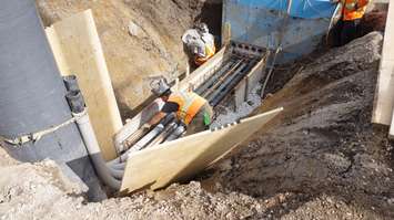 Next step for new bridge plaza.  May 01, 2017.  (Photo courtesy of  Windsor Detroit Bridge Authority)