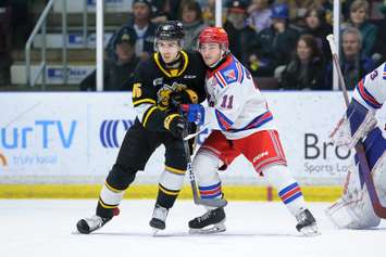 The Sarnia Sting hosting the Kitchener Rangers. 12 March 2023. (Metcalfe Photography)