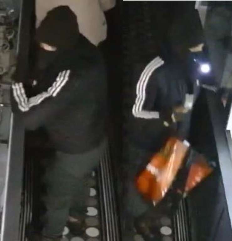 Two suspects in a break-in at a Walkerton business, March 2, 2025. Photo provided by South Bruce OPP.