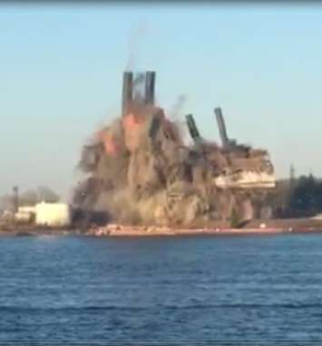 DTE Power Plant Marysville Implosion. Nov 7, 2015. BlackburnNews.com pic via Twitter.