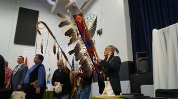 A historic signing ceremony Thursday marked the official return of the Camp Ipperwash lands. April 14, 2016 (BlackburnNews.com Photo by Briana Carnegie)