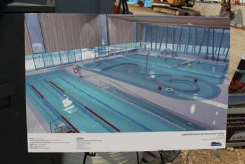 Design plans for Lakeshore's new aquatic centre, July 6, 2015. (Photo by Mike Vlasveld)