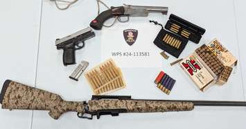 A seizure of weapons and ammunition from a raid on September 19, 2024. Photo by Windsor Police Service/X.