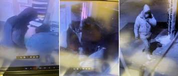 Surveillance photos released by police in connection with a break-in and theft from Tim Horton's in Chatham. (Submitted photo)