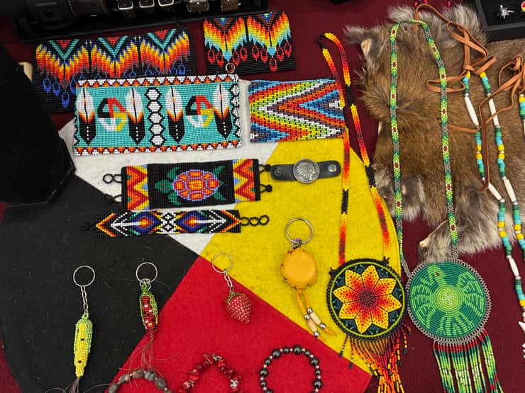 Indigenous artwork at Lambton College's 2026 Pow Wow - Apr. 2/26 (Blackburn Media Photo by Evan Frederiksen)