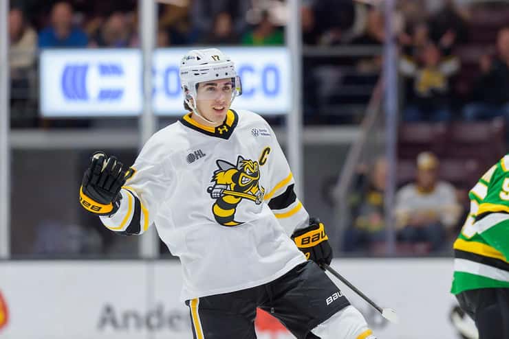 Sarnia Sting Captain Alessandro Di Iorio, photo by Metcalfe Photography. 